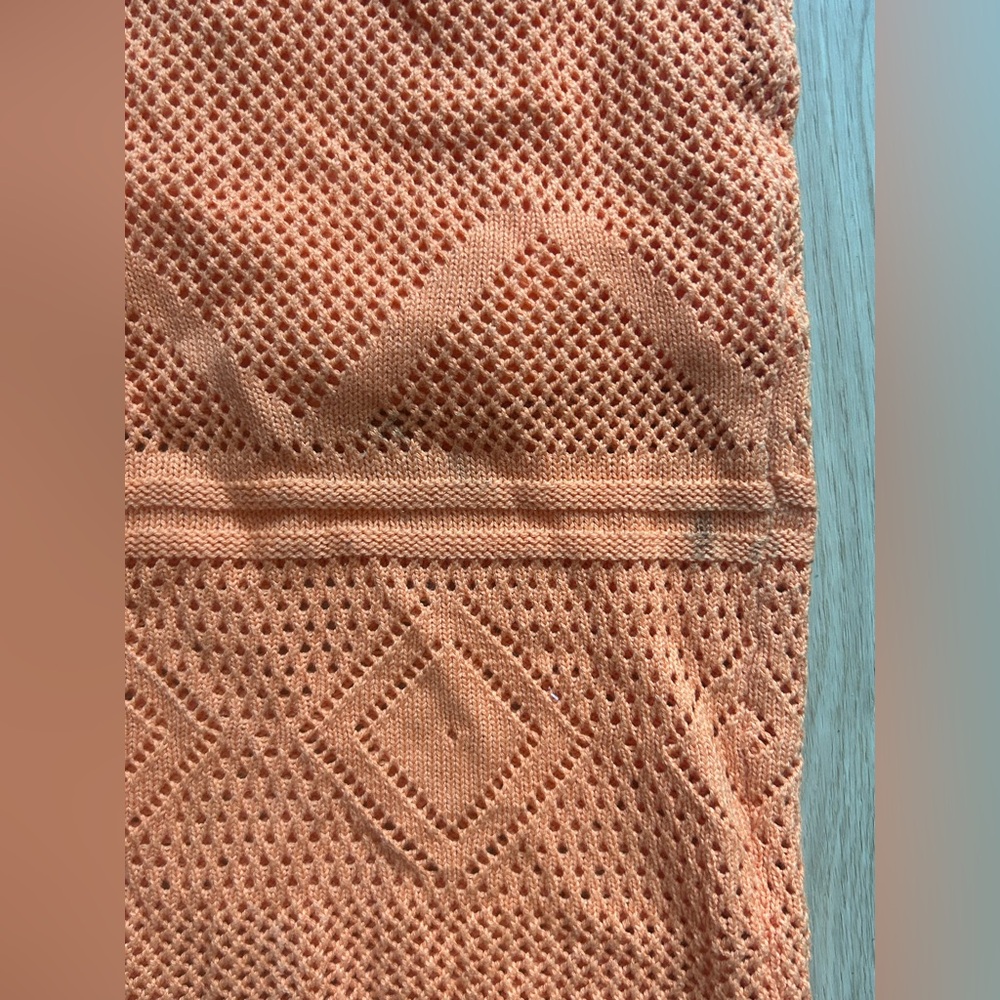 Orange Knit Patterned Skirt